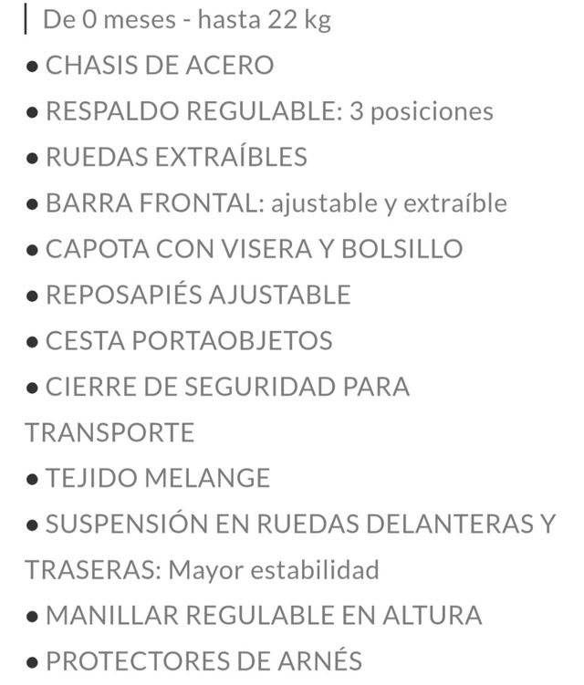 Carrito Asalvo bebé - Gris