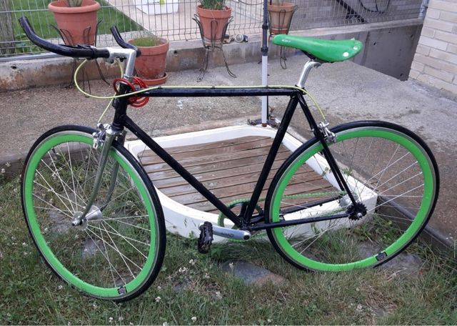 Bicicleta Fixie Verde Negra