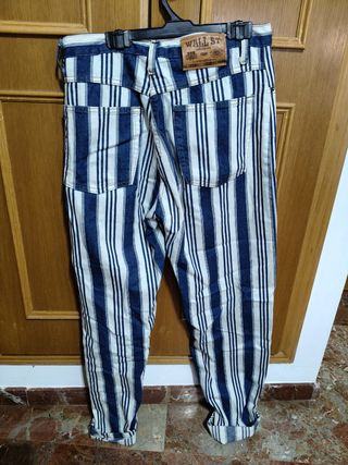 Pantalones Wall Street rayas azules y blancas