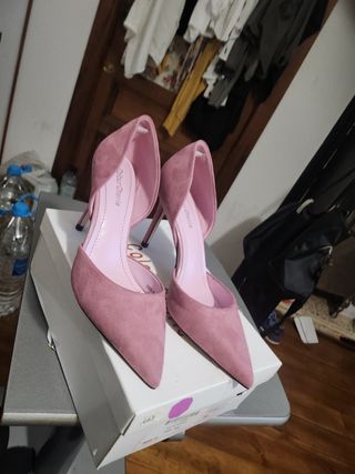 Zapatos tacón rosa fiesta mujer
