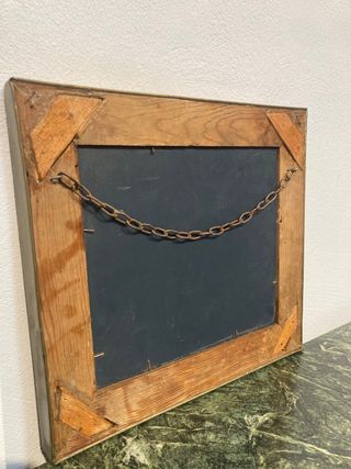 Espejo antiguo dorado metal