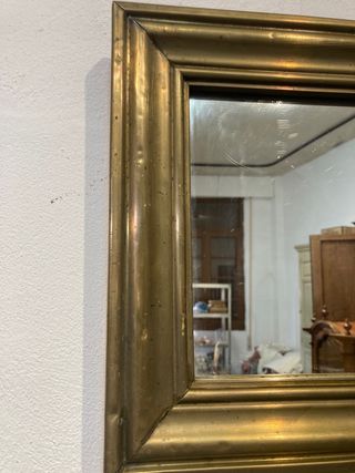 Espejo antiguo dorado metal