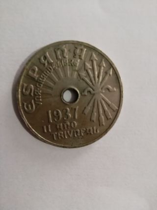 Moneda 25 centimos de 1937