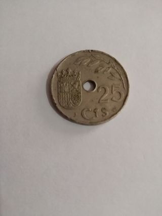 Moneda 25 centimos de 1937
