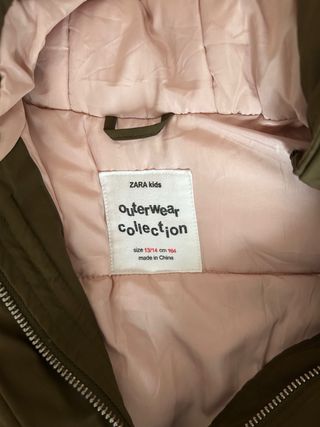 Abrigo Zara niña talla 13/14 - Verde oliva