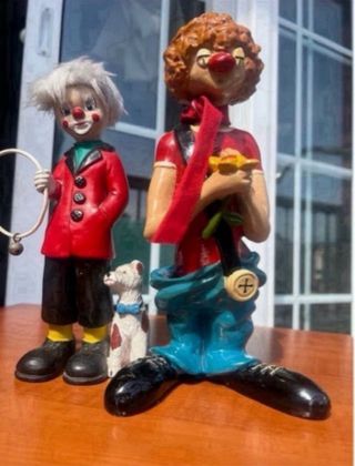 Payasos cerámicos vintage años 70