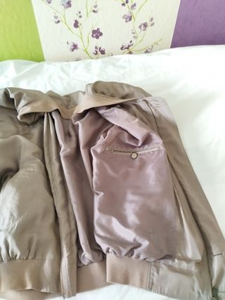 Cazadora seda marrón hombre
