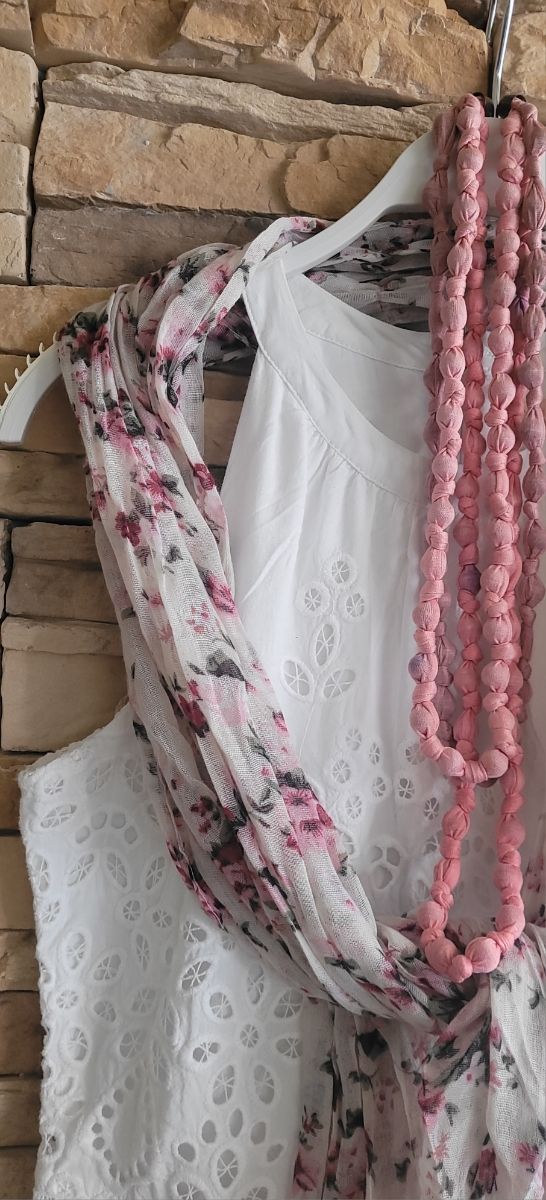 Vestido blanco encaje midi talla 38