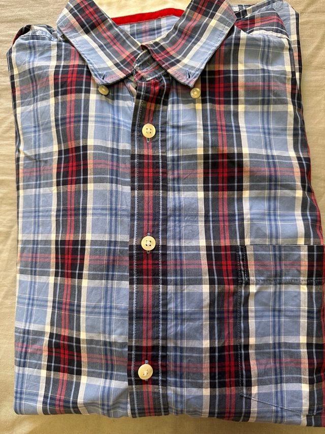 Camisa Cortefiel cuadros azul-roja M