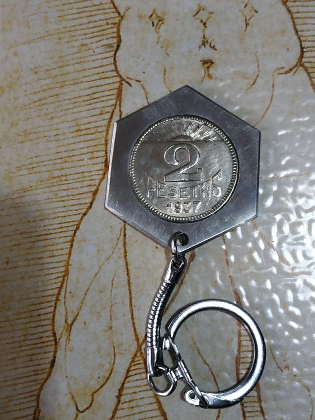Portachiavi Moneda da 2 Pesetas 1937