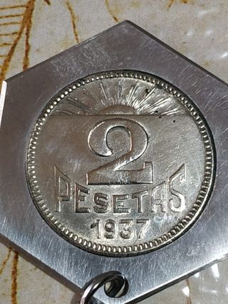 Llavero Moneda 2 Pesetas 1937