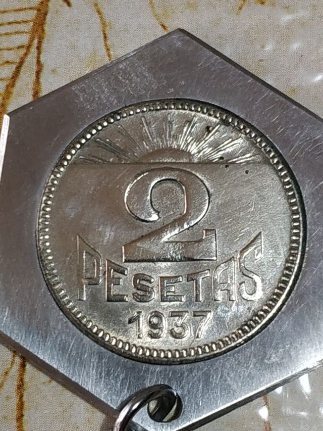 Portachiavi Moneda da 2 Pesetas 1937