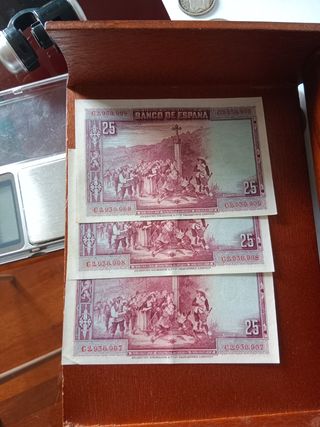 3 Billetes 25 Pesetas 1928