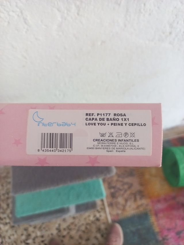 Capa baño bebé niña Interbaby rosa 
