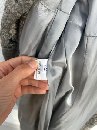 Cappotto Vintage eco pelliccia grigio
