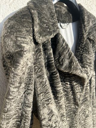 Cappotto Vintage eco pelliccia grigio