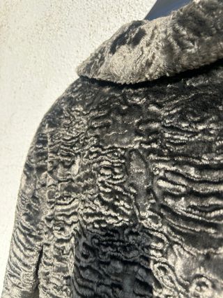 Cappotto Vintage eco pelliccia grigio