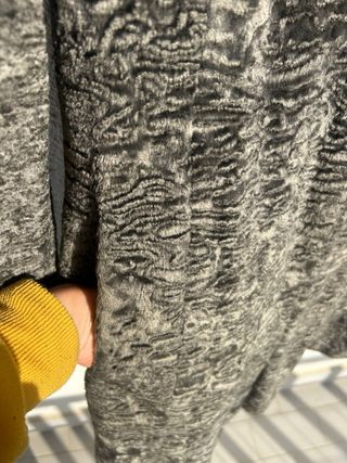 Cappotto Vintage eco pelliccia grigio