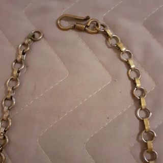 Collana etnica ottone bagno argento