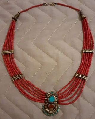 Girocollo in argento indiano e pietre