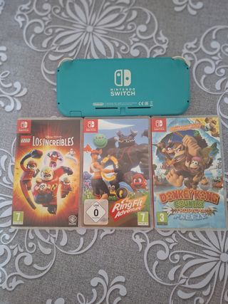 Nintendo Switch Lite turquesa + juegos