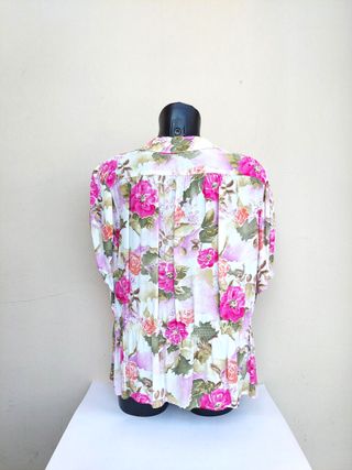 Camicia blusa vintage taglia L colore rosa, verde
