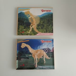 2 Puzzle 3D Dinosauri in Legno