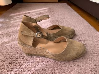 Alpargatas de cuña beige - Talla 37