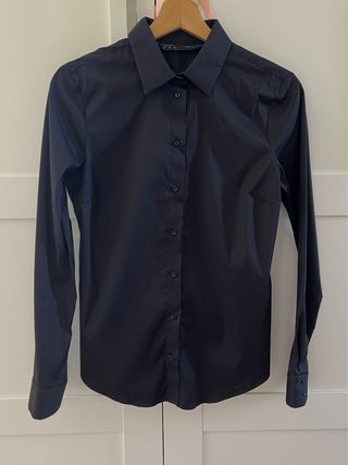 Camisa Zara Negra Entallada