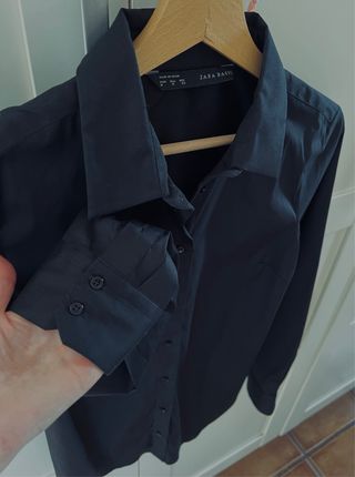 Camisa Zara Negra Entallada
