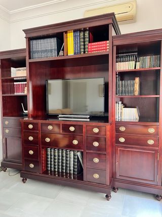 Mueble salón caoba - Librería TV