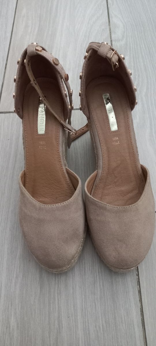Zeppe beige in suede