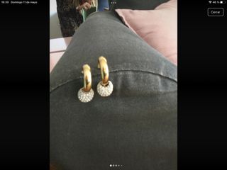 Pendientes aro dorados con circonitas