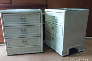 Mesitas noche mimbre blanco