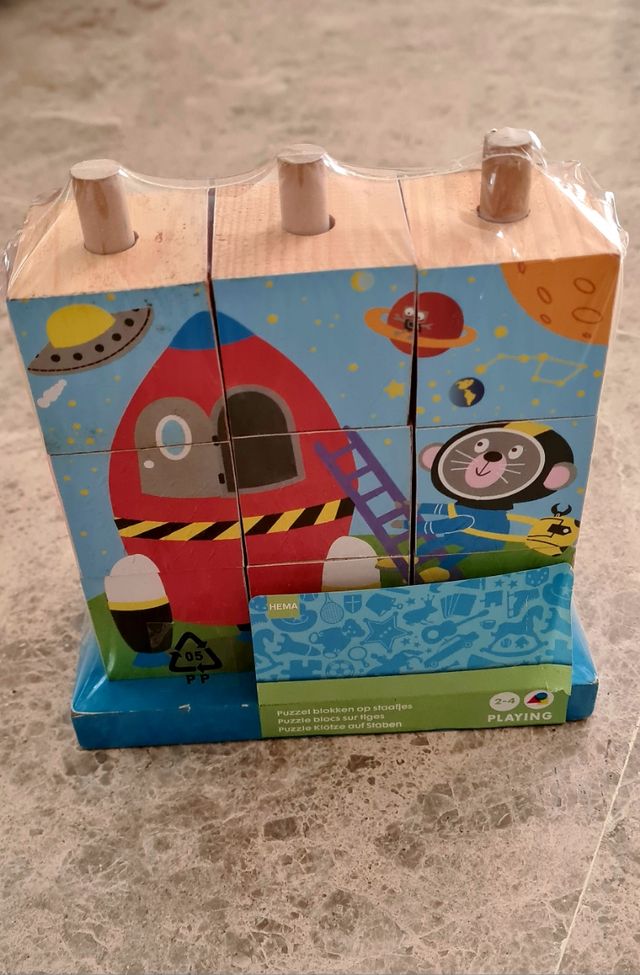 Rompecabezas cubos madera infantiles