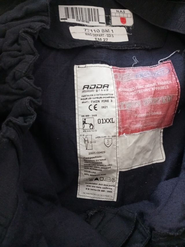 Uniforme bombero Seine-et-Marne