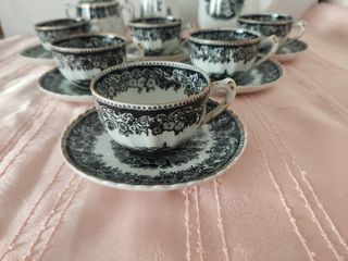 ANTIGUO JUEGO DE CAFÉ PORCELANA SANTA CLARA 