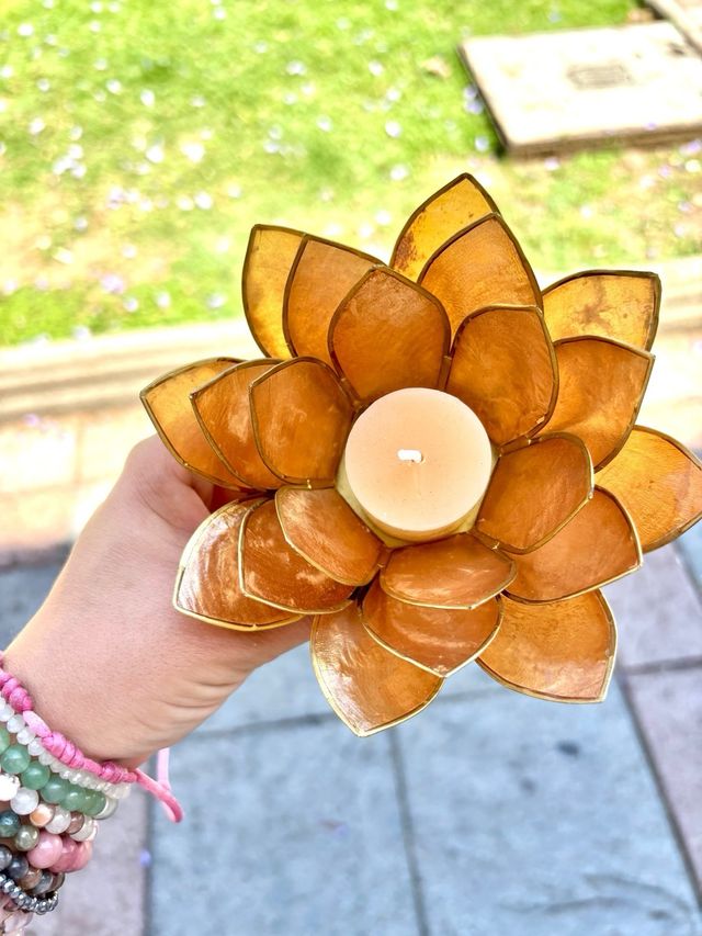 Porta velas nacar ambar