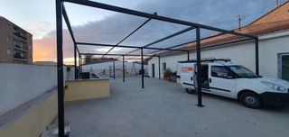 PÉRGOLA 15x10 METROS METAL NEGRO Envío disponible