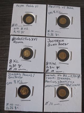Monedas d Papas para colección d oro 