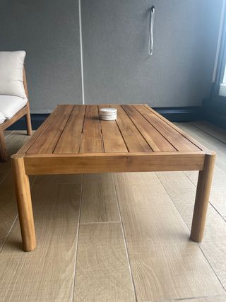 Mesa terraza madera marrón