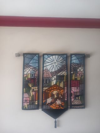 Painel mural triptico feito a mão