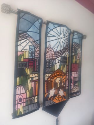 Painel mural triptico feito a mão