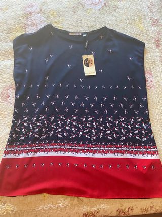 Blusa mujer punto roma verano talla xl