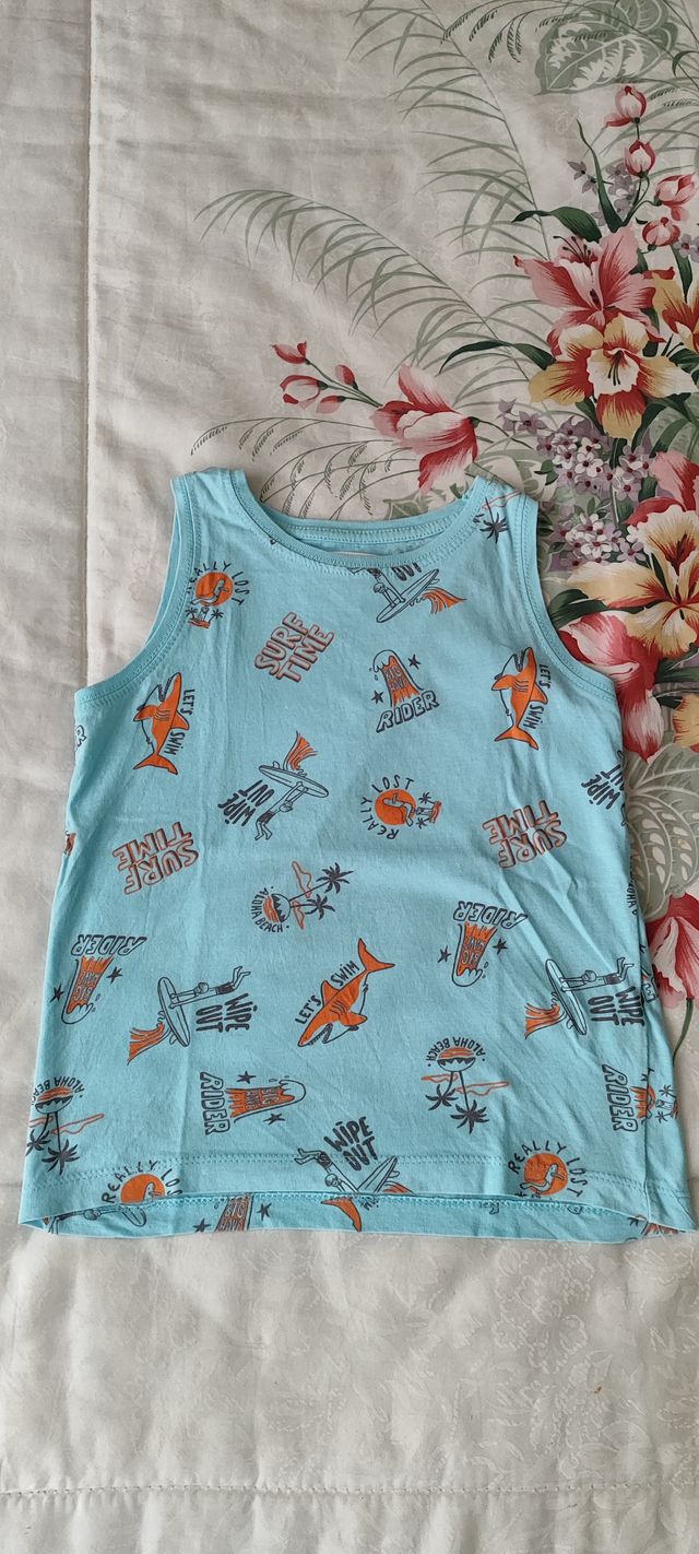 Lote 4 camisetas tirantes niño 5-6 años