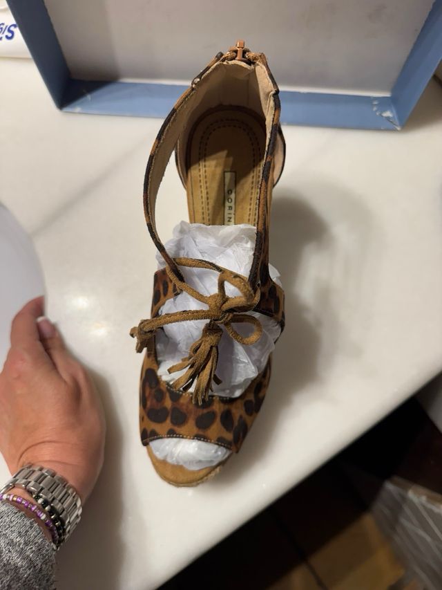 Cuñas esparto animal print