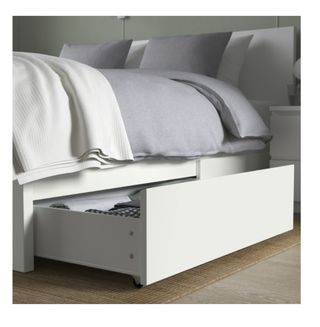 Cama IKEA MALM blanca con somier y 4 cajones