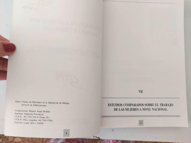 el trabajo de las mujeres pasado  presente.Tomo IV