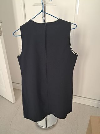 Vestido años 60 azul marino con chaqueta a juego.