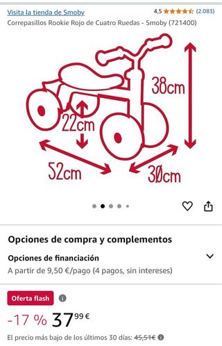 Correpasillos Smoby Rookie Rojo